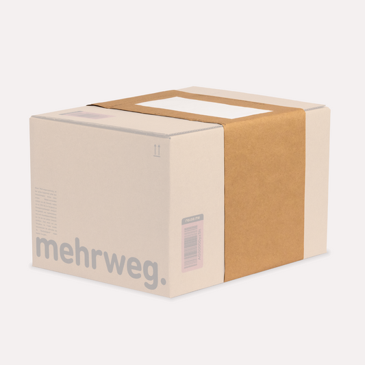 Nachhaltige zweimal verwendbare Banderole für Mehrweg Kartons