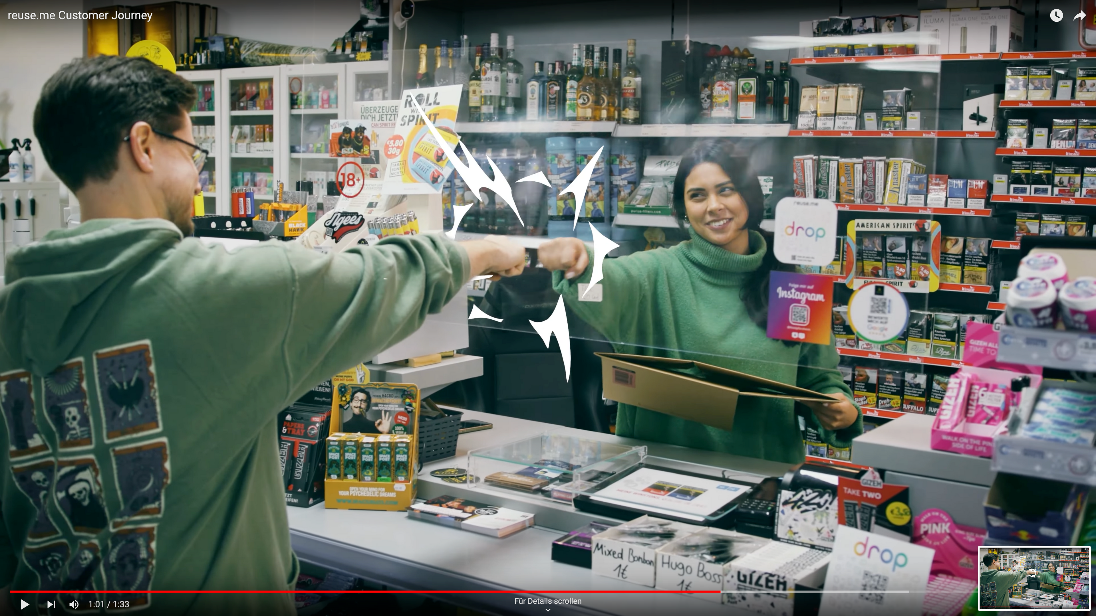 Video laden: Verpackung, Karton, Maxibrief und andere Mehrwegverpackungen im reuse.me drop point abegeben